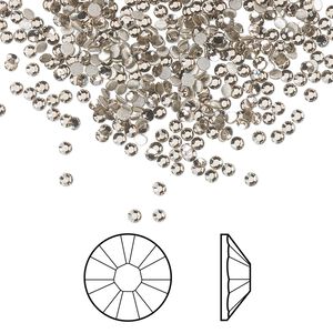 Flat back 1440pk greige foil back, Swarovski® 1.7-1.9mm rose round SS5 2058