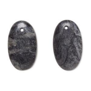 Picasso marble 1pkg2, puffed flat back oval drop natural 24x14mm-26x15mm