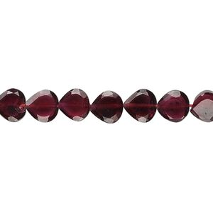 Garnet 1pkg1, hand-cut faceted flat teardrop bead 15.5-16 inch 6mm