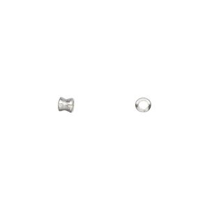 Bead, Hill Tribes, fine silver, 3x3mm spool tube. Sold per pkg of 4.
