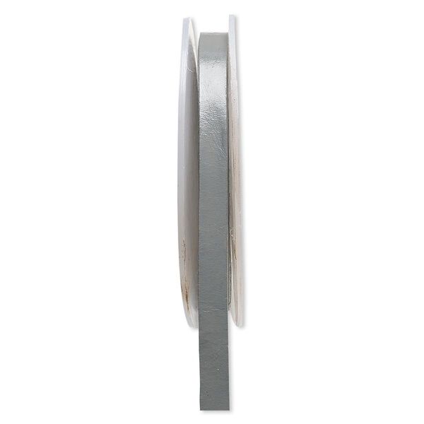 Cord, leather, grey, 8mm flat. Sold per 25-yard spool. image number 0