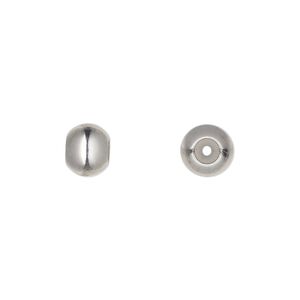Bead keeper, stainless steel and silicone, clear, 8mm round, fits 1.5mm chain or cord. Sold per pkg of 4.