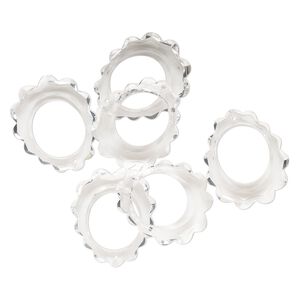 Focal, acrylic, clear, 42.5x36mm fancy cutout oval. Sold per pkg of 6.