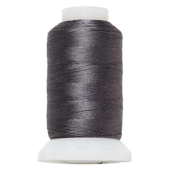 Thread, Purely Silk™, dark grey, size D. Sold per 260-yard spool. image number 0