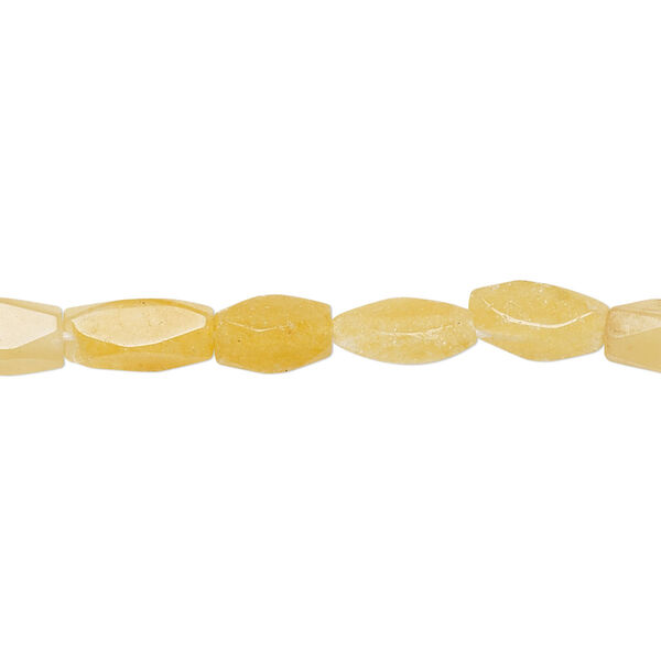 Bead, golden cream quartz (natural), 7x4mm-10x5mm hand-cut faceted square tube, C- grade, Mohs hardness 7. Sold per 14-inch strand. image number 0