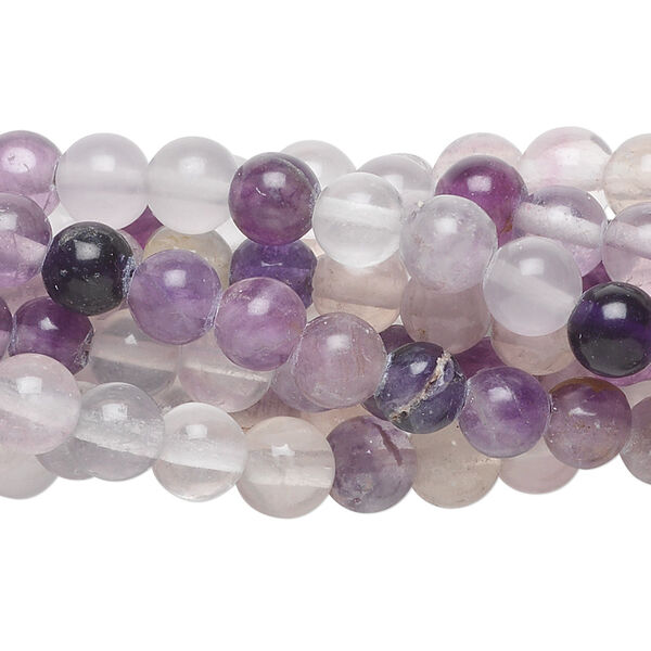 Bead, rainbow fluorite (natural), 6mm round, C grade, Mohs hardness 4. Sold per pkg of (10) 15-1/2" to 16" strands. image number 0