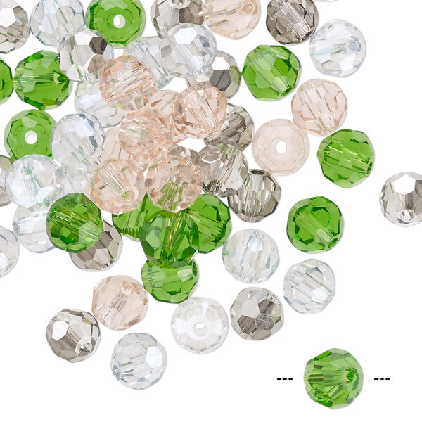 Bead mix 60pk 32 facets spring, Celestial Crystal® 6mm round image number 0