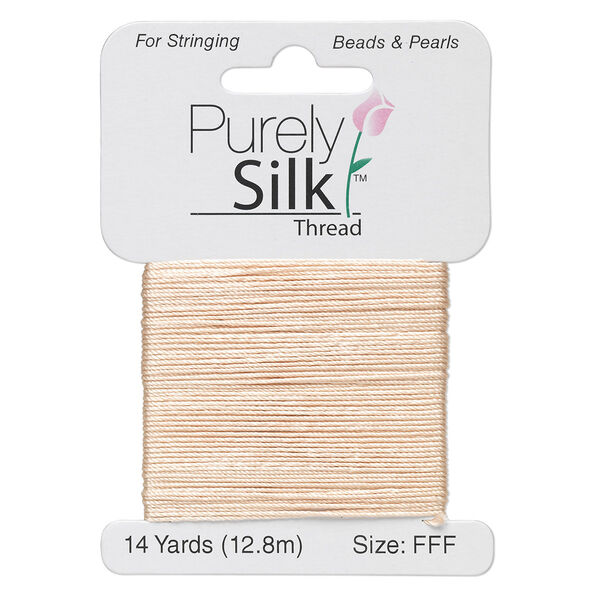 Thread, Purely Silk™, pink, size FFF. Sold per 14-yard card. image number 0
