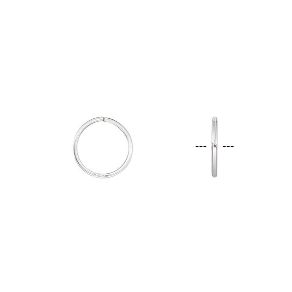 Jump ring, sterling silver, 9mm round square wire, 7.7mm inside diameter, 22 gauge. Sold per pkg of 50. image number 0