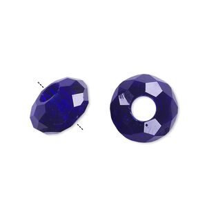 Bead 12pk 32 facets cobalt blue, Celestial Crystal® Dione® 14x8mm rondelle