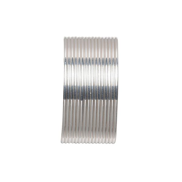 Wire, sterling silver, dead-soft, half-round, 20 gauge. Sold per pkg of 5 feet. image number 0