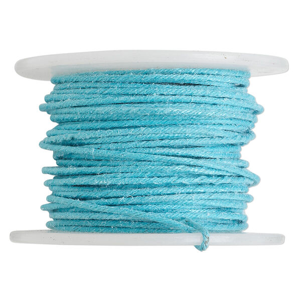 Wire, polyester-covered galvanized steel, light blue, 1mm wide, 18 gauge. Sold per 10-yard spool. image number 0