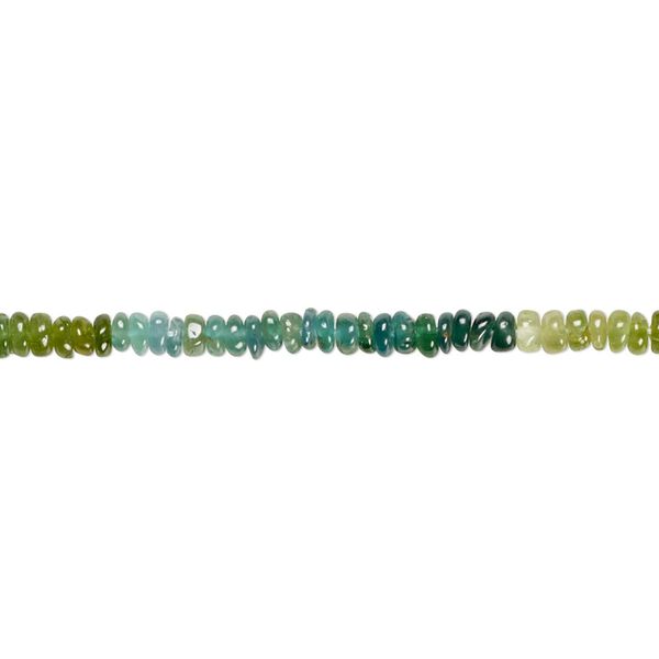Green tourmaline 1pkg1, hand-cut rondelle bead 12.5 inch 2x1mm-3x2mm image number 0