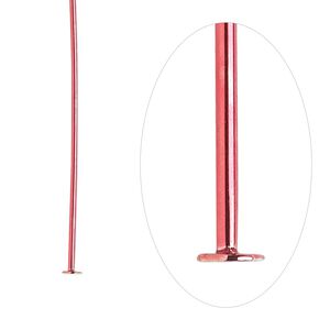 Head pin, electro-coated brass, red, 1-1/2 inches, 21 gauge. Sold per pkg of 10.