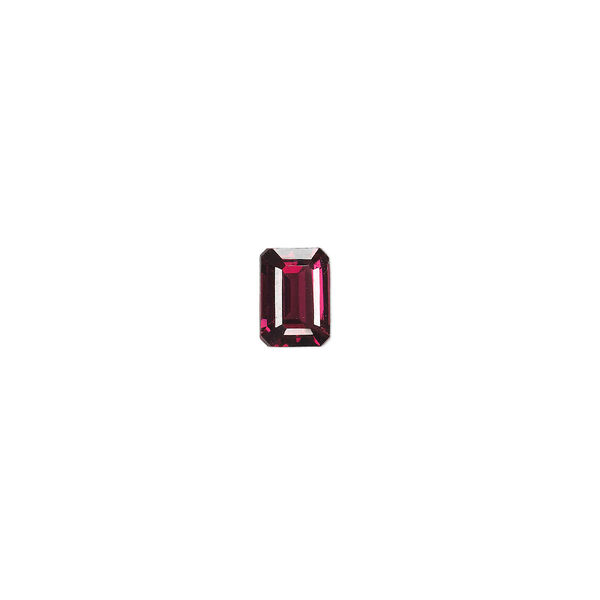 Gem, rhodolite garnet (natural), 7x5mm hand-cut faceted emerald-cut, A grade, Mohs hardness 7 to 7-1/2. Sold individually. image number 0