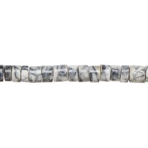 Pinolith 1pkg1, hand-cut rondelle bead natural 8 inch 4x1mm-6x5mm