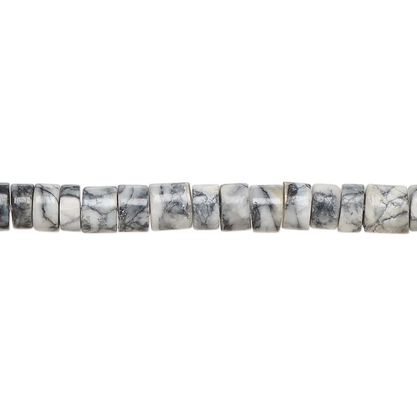 Pinolith 1pkg1, hand-cut rondelle bead natural 8 inch 4x1mm-6x5mm image number 0