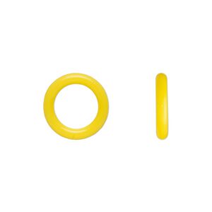 Component, Oh! Ring™, silicone, daffodil yellow, 15mm round with 10mm hole. Sold per pkg of 100.