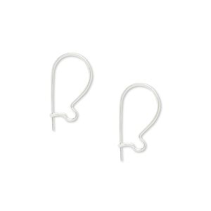Ear wire kidney 1pkg10 sterling silver, 17mm / curved, 24 gauge 5 pair