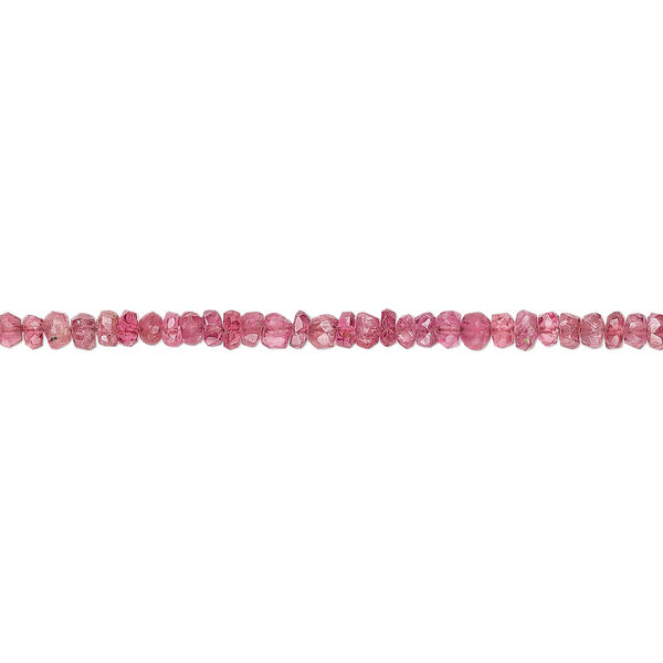 Bead, pink spinel (natural), 2x1mm-3x2mm hand-cut faceted rondelle, B grade, Mohs hardness 8. Sold per 13-inch strand. image number 0