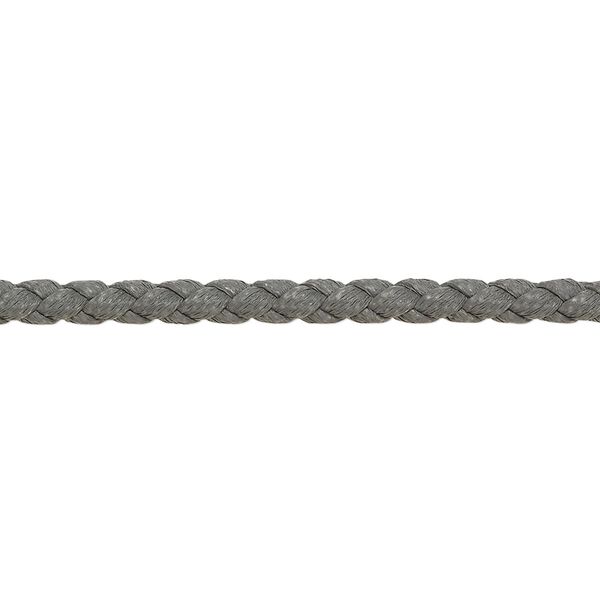 Bolo cord, leatherette, matte grey, 3mm braided round. Sold per 5-yard section. image number 0