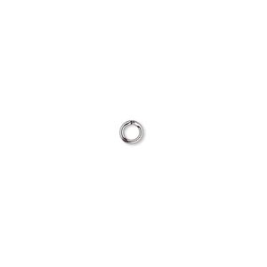 Jump ring, gunmetal-plated brass, 4mm round, 2.4mm inside diameter, 20 gauge. Sold per pkg of 1,000.