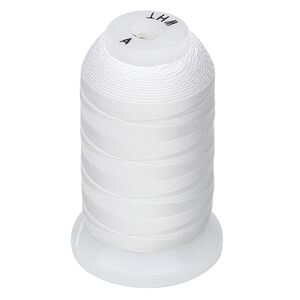 Thread, Purely Silk™, white, size A. Sold per 425-yard spool.