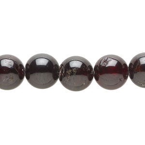 Garnet 1pkg1, round bead 15.5-16 inch 9-10mm