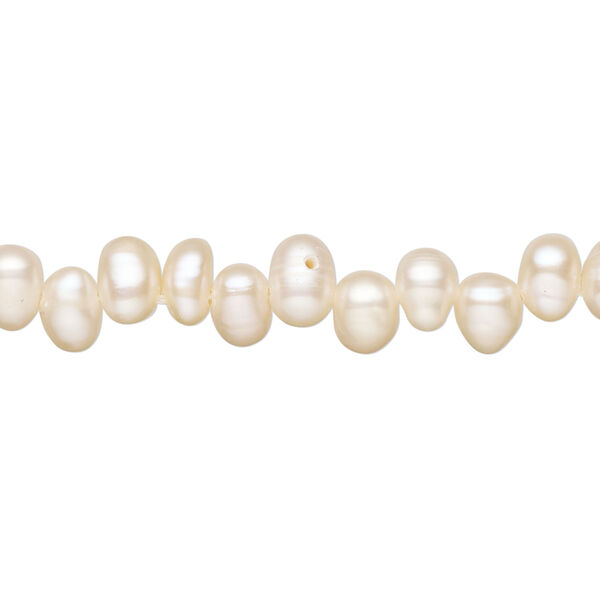 Freshwater pearl 1pkg1, top-drilled rice, 14 inch pale orange 6x4mm-9x5mm cultured image number 0