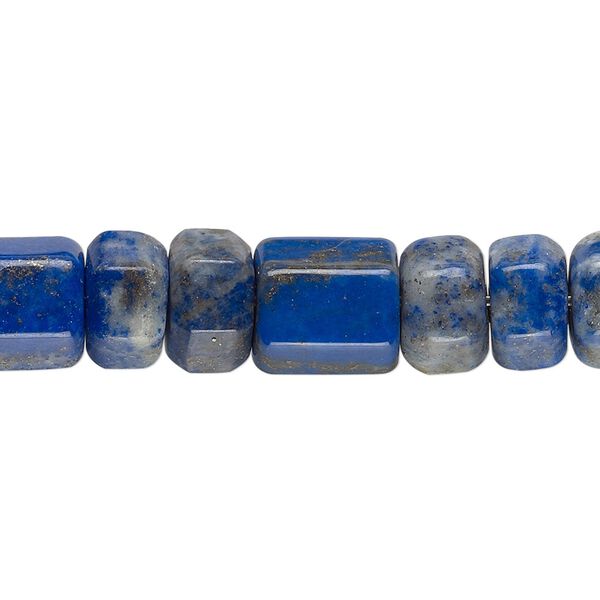 Lapis lazuli 1pkg1, 6-sided Southwest-style tube bead natural 18 inch 7x5mm-12x9mm image number 0