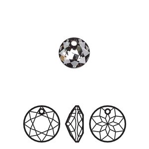 Drop 4pk crystal silver night, Crystal Passions® 8mm pendant classic cut 6430