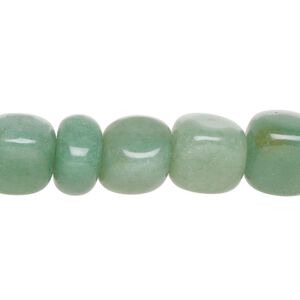 Green aventurine 1pkg1, nugget bead natural 15 inch small