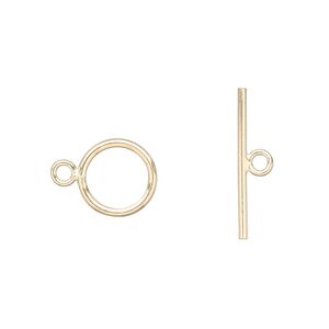 Clasp toggle 1pkg1 12Kt gold-filled, 10mm round, 1-strand