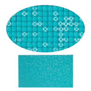 Adhesive sheet, My Style Deco Art™, peel-off, resin and glue, teal, 8 x 4-3/4 inch rectangle, 1.8mm thick. Sold individually.