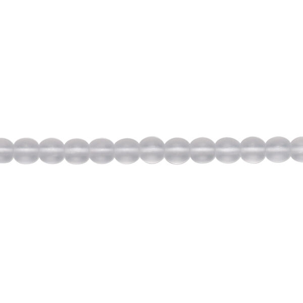 Bead, Preciosa, Czech glass druk, transparent matte clear, 4mm round. Sold per 15-1/2" to 16" strand. image number 0