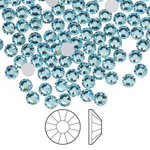 Flat back 144pk aqua bohemica foil back, Preciosa Viva 12® Czech crystal rhinestone 3.8-4mm chaton rose round SS16