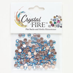 Flat back 144pk light sapphire shimmer foil back, Crystal FIRE® 3.80-4.00mm round SS16