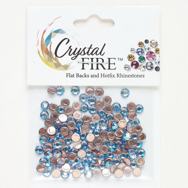 Flat back 144pk light sapphire shimmer foil back, Crystal FIRE® 3.80-4.00mm round SS16 image number 0