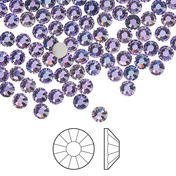 Flat back 144pk crystal vitrail light, Preciosa Viva 12® Czech crystal rhinestone 3.8-4mm chaton rose round SS16 image number 0