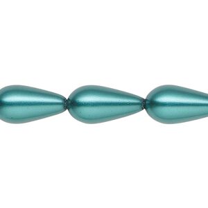 Pearl 1pk teal, Celestial Crystal® 15x8mm teardrop 15.5-16 inch