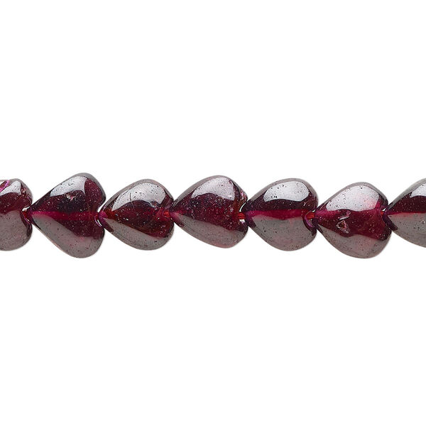 Garnet 1pkg1, hand-cut puffed heart bead 15.5-16 inch 8mm image number 0