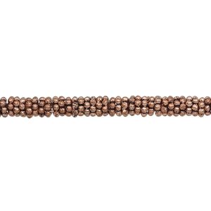 Bead, antiqued copper, 4x1mm beaded rondelle. Sold per 50-gram pkg, approximately 490 beads.