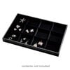 Display tray, leatherette and velveteen, black, 13-3/4 x 1-1/4 x 9-1/2 inches with 12-compartment insert. Sold individually. image number 1