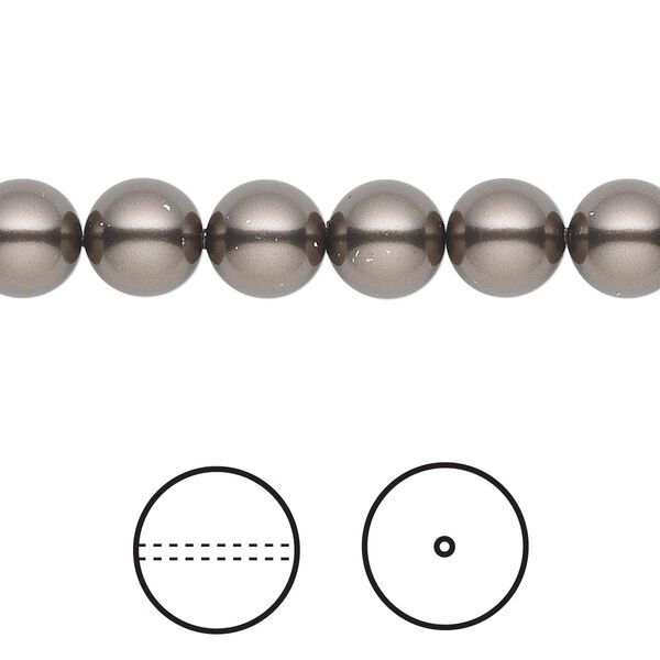 Pearl 50pk brown, Crystal Passions® 8mm round 5810 image number 0