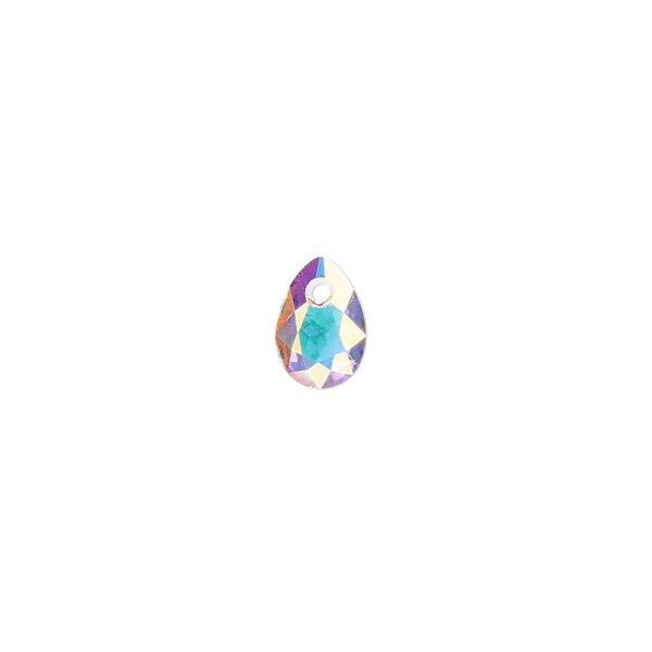 Drop 4pk crystal AB, Crystal Passions® 9x6mm pendant pear cut 6433 image number 0