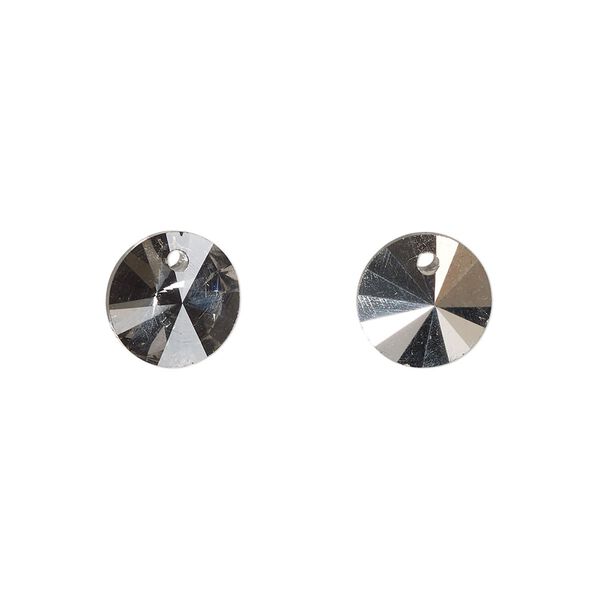 Drop, glass, clear silver night, 10mm rivoli. Sold per pkg of 20. image number 0