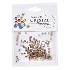 Flat back 144pk crystal rose gold foil back, Crystal Passions® 2.5-2.7mm rose round SS9 2058