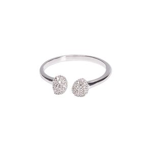 Ring, Create Compliments®, cubic zirconia and rhodium-plated sterling silver, clear, 6mm wide with freeform, size 8. Sold individually.