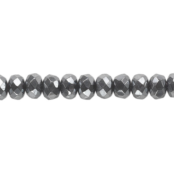 Bead, Hemalyke™ (man-made), 6x3mm faceted rondelle. Sold per 15-1/2" to 16" strand. image number 0
