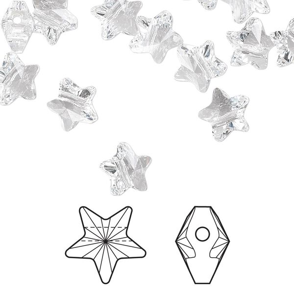 Bead 24pk crystal, Crystal Passions® 8mm star 5714 image number 0